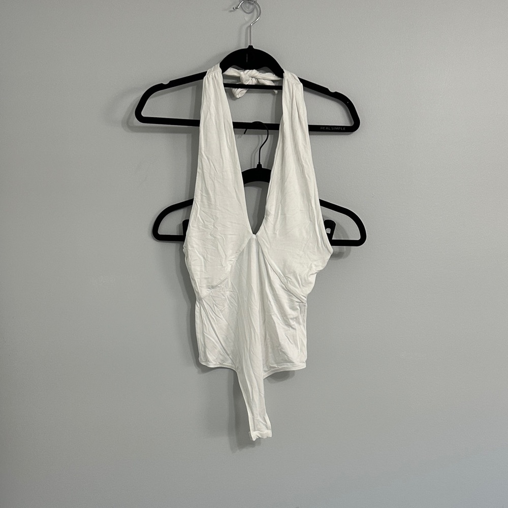 Cupshe White Plunge Bodysuit